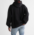 Vetements - Oversized Printed Fleece-Back Cotton-Blend Jersey Hoodie - Black