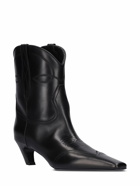 KHAITE - 50mm Dallas Leather Ankle Boots