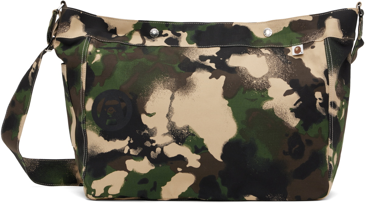BAPE Green Map Camo Bag