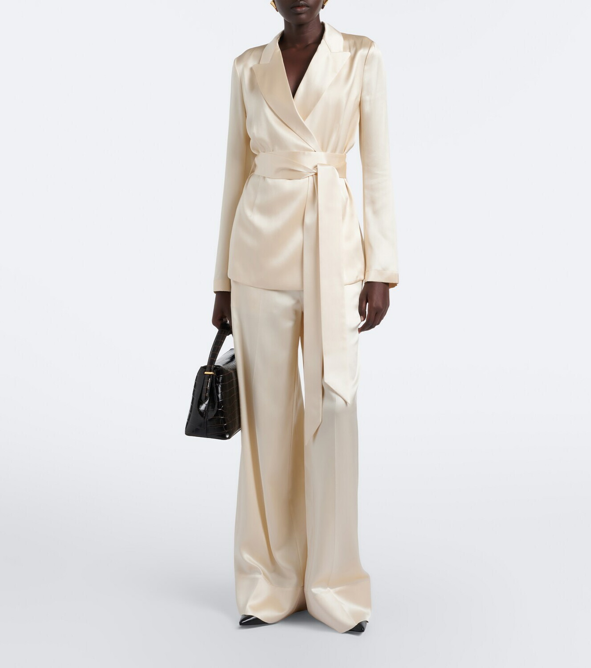 Joseph Dijon silk satin wide-leg pants