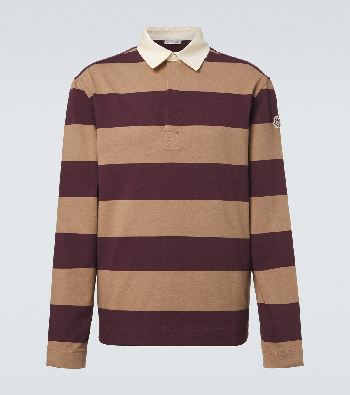 Moncler Striped cotton piqué polo shirt