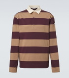 Moncler Striped cotton piqué polo shirt