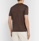 Ermenegildo Zegna - Mélange Silk and Linen-Blend Jersey T-Shirt - Brown