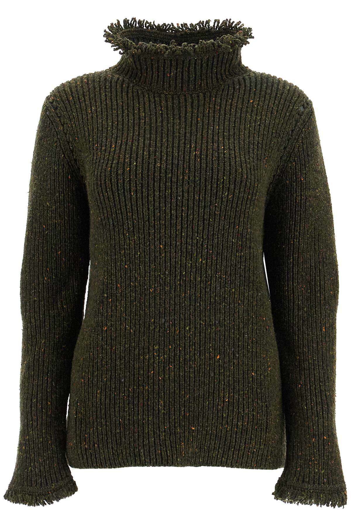 BURBERRY fringe sweater with t Green Burberry