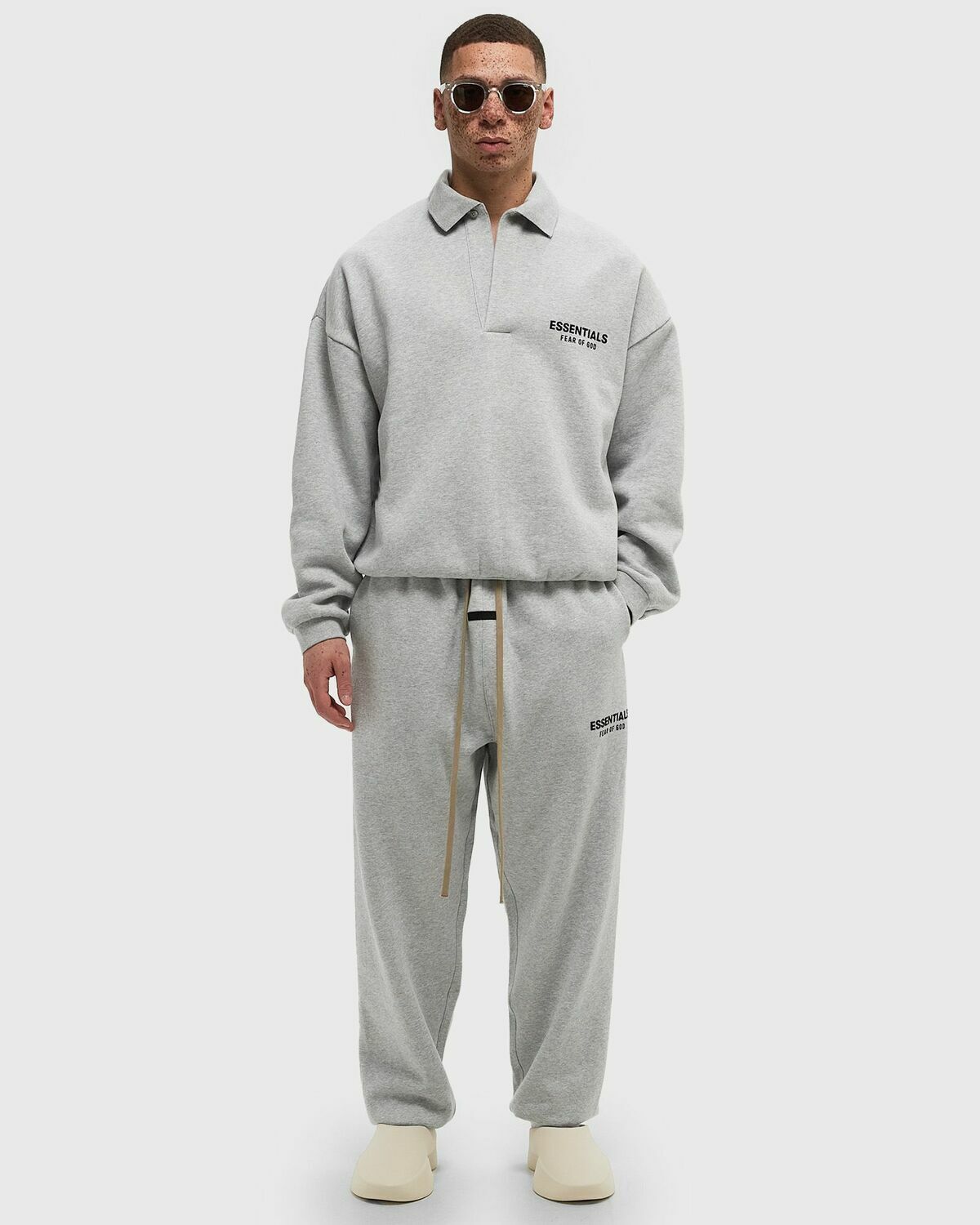 Fear Of God Essentials Fleece Polo Grey