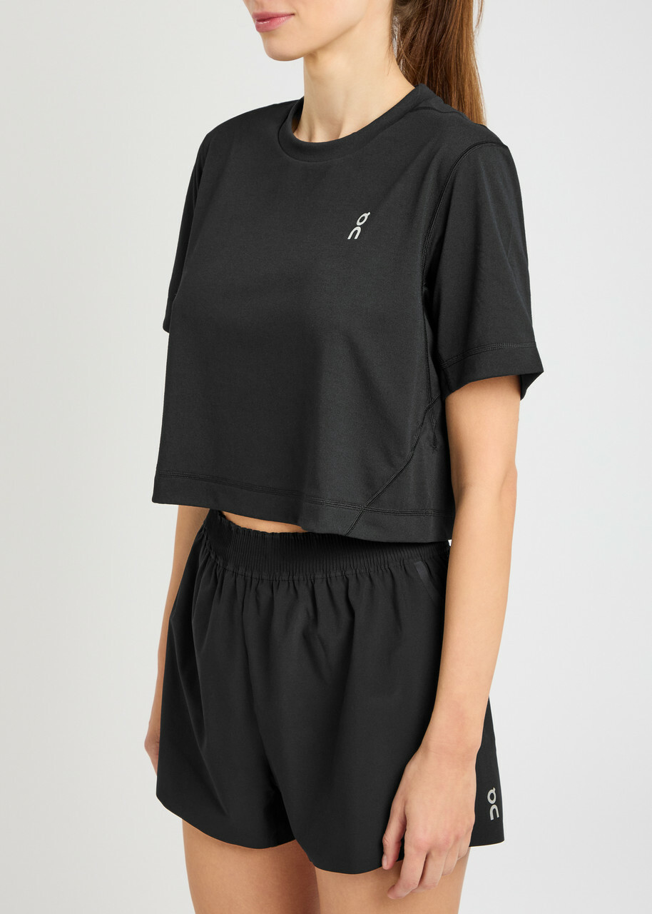 ON Train-t Logo Cropped Jersey T-shirt Black