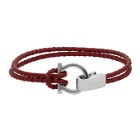Salvatore Ferragamo Red Woven Double Gancini Bracelet