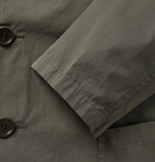 Aspesi - Grey-Green Slim-Fit Unstructured Cotton-Poplin Blazer - Men - Gray green