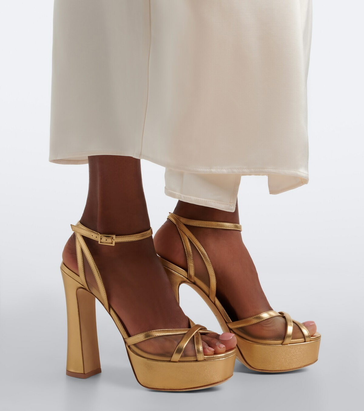 Malone Souliers Sylvie leather and mesh platform sandals