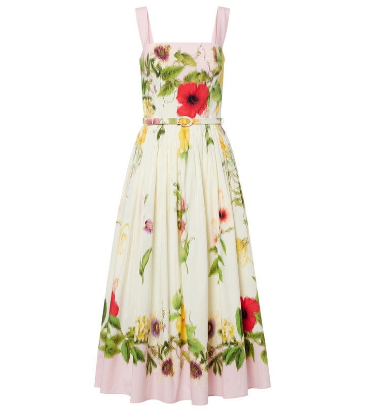 Oscar de la Renta Orchid embroidered lace cocktail dress Oscar de la Renta