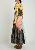 Ganni Printed Silk Maxi Dress Multicoloured