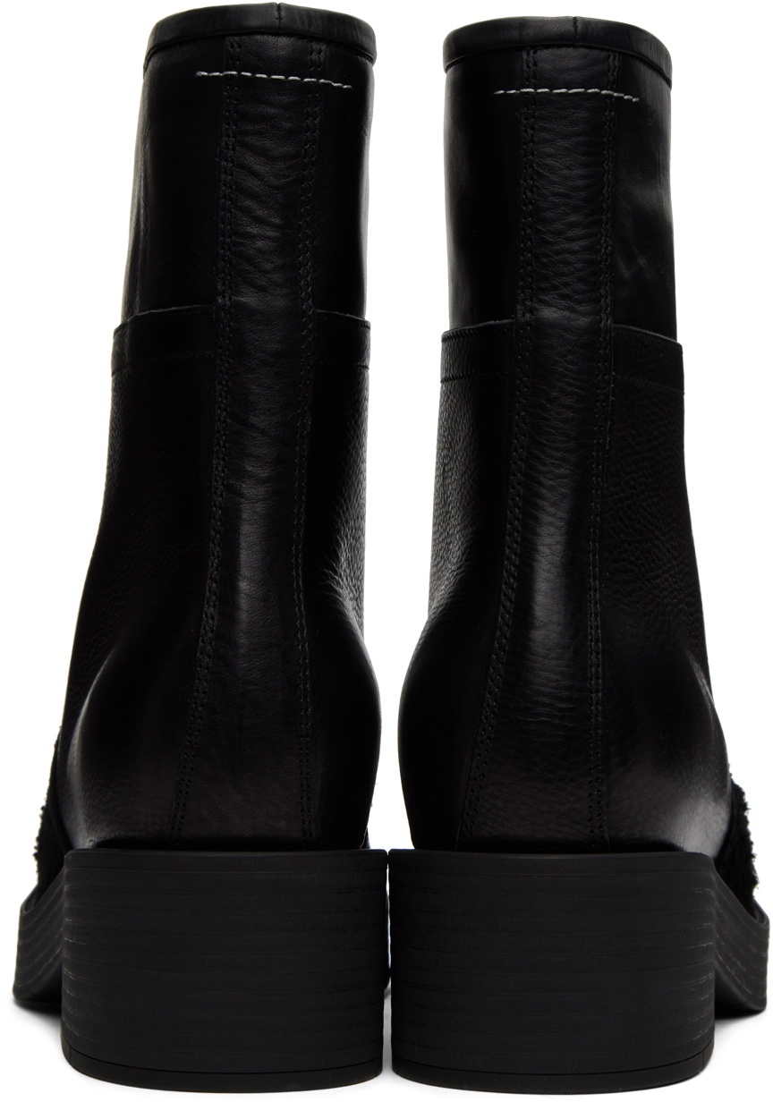 MM6 Maison Margiela Black Biker Ankle Boots MM6 Maison Margiela