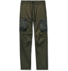 John Elliott - Himalayan Tapered Canvas-Trimmed Nylon Drawstring Cargo Trousers - Green