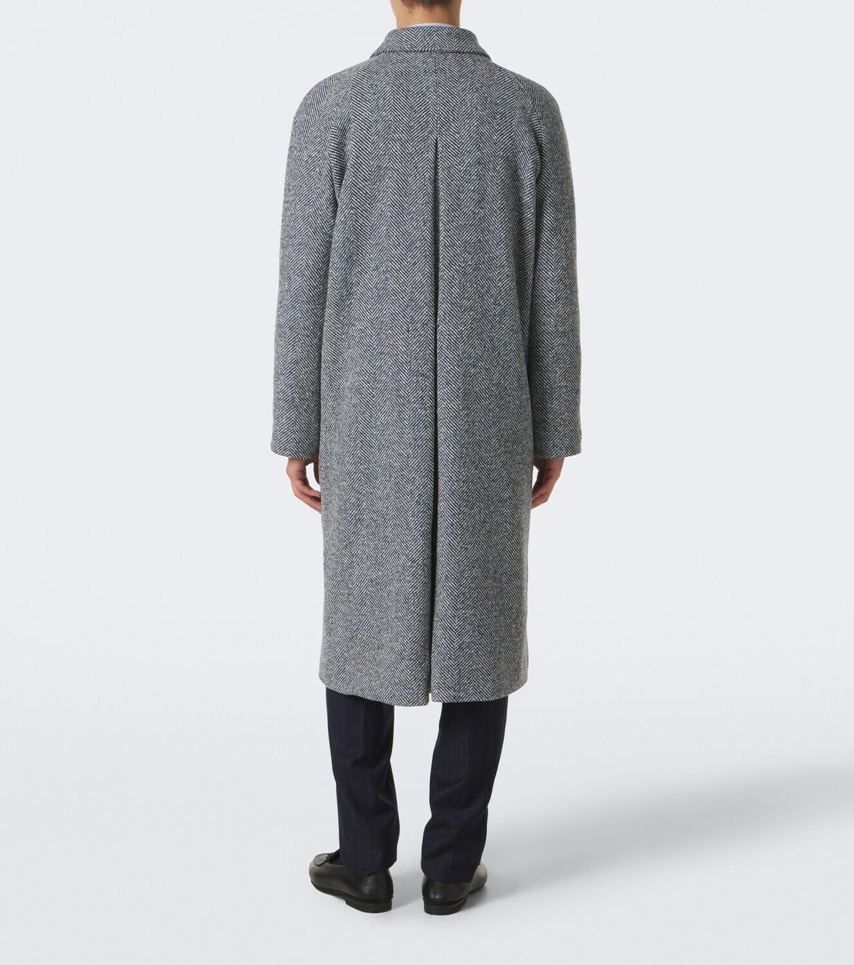 Rubinacci Herringbone wool, silk, and cashmere coat