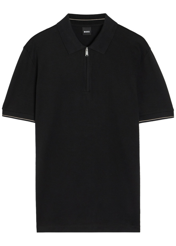 Photo: Boss Close-knit Cotton Polo Shirt Black