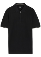 Boss Close-knit Cotton Polo Shirt Black