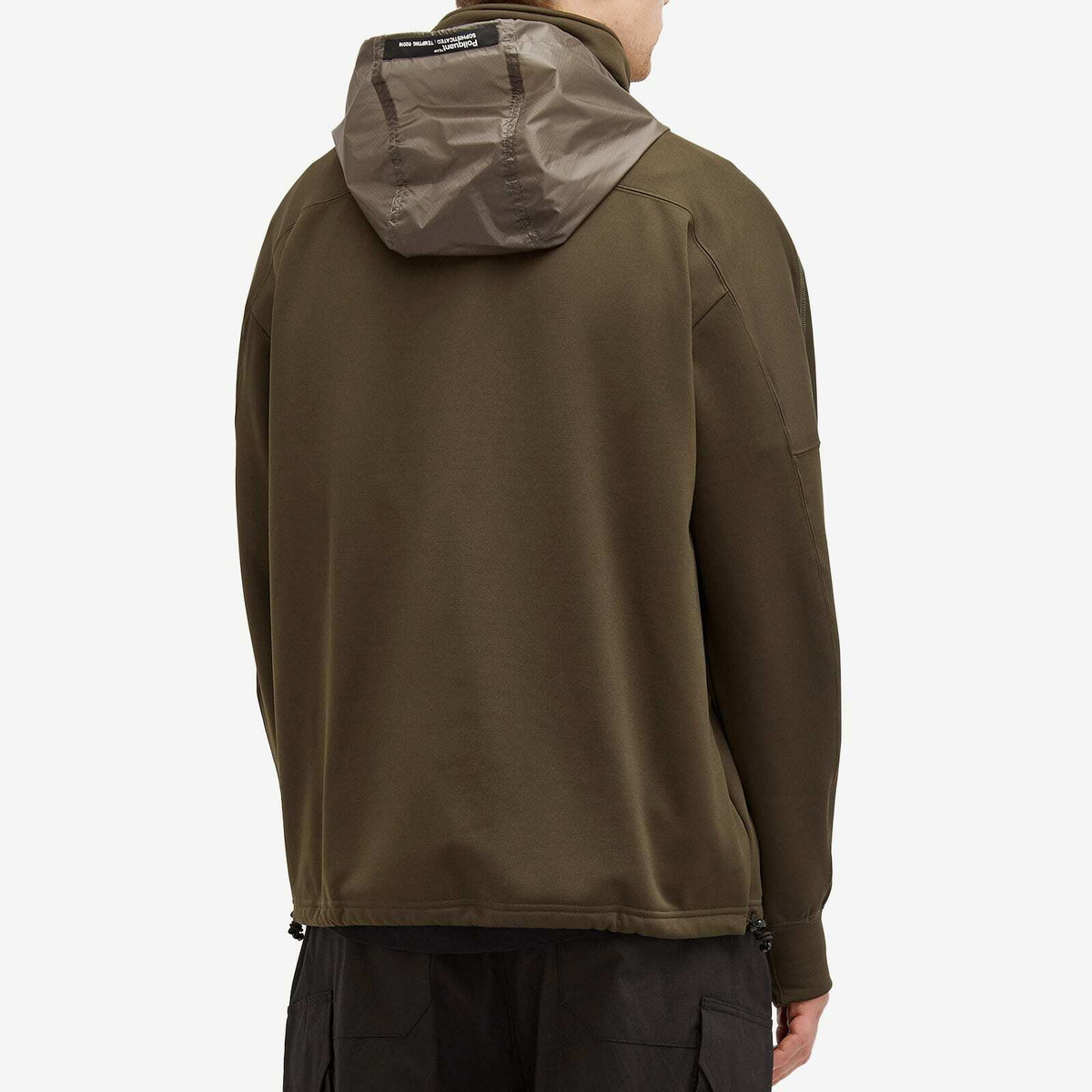 Poliquant Men's Fleece Hooded Quarter Zip Sweatshirt in Olive