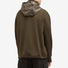 Poliquant Men's Fleece Hooded Quarter Zip Sweatshirt in Olive