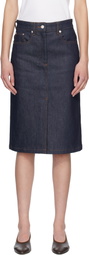 A.P.C. Navy Lizzie Denim Midi Skirt