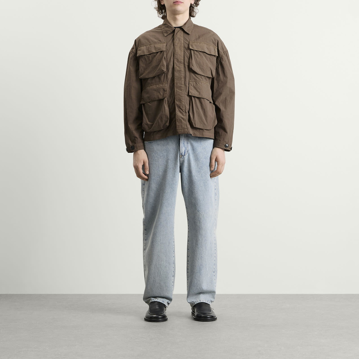 MKI Men's Garment Dye Box Overshirt in Deep Khaki
