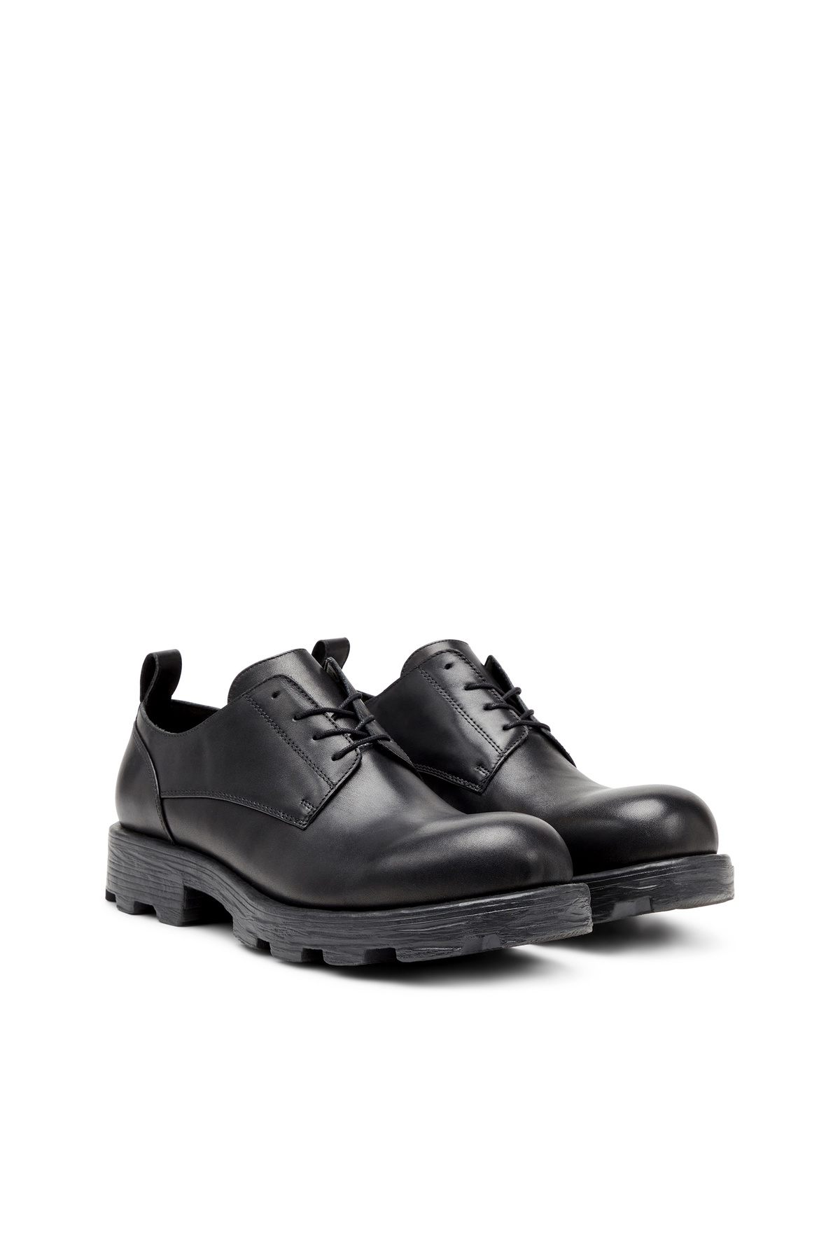Diesel D-Hammer-Derby shoes in textured leather - Lace Ups and Mocassins Mens in Black