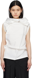 132 5. ISSEY MIYAKE White Standard Blouse