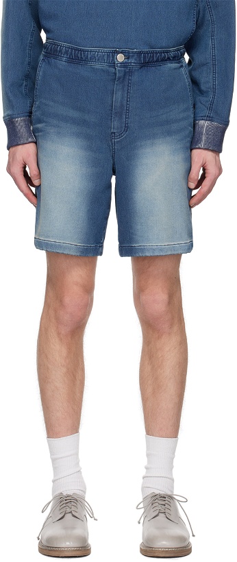 Photo: Solid Homme Blue Faded Shorts
