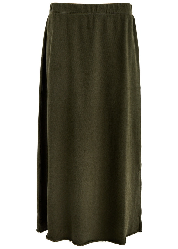 Photo: Eileen Fisher Cotton Midi Skirt Dark Green