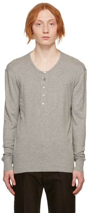 Photo: TOM FORD Grey Jersey Henley
