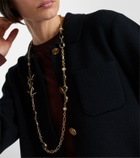 Saint Laurent Cassandre embellished chain necklace