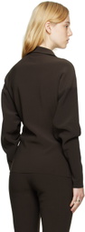Birrot Brown Point Collar Cardigan