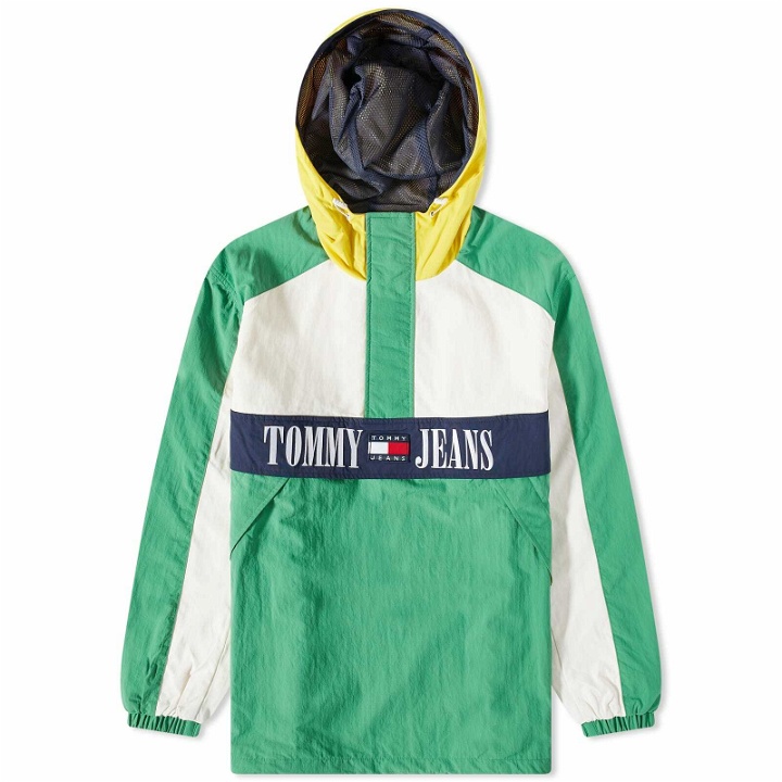 Photo: Tommy Jeans Men's Chicago Archive Popover Jacket in Coastal Green/Multi