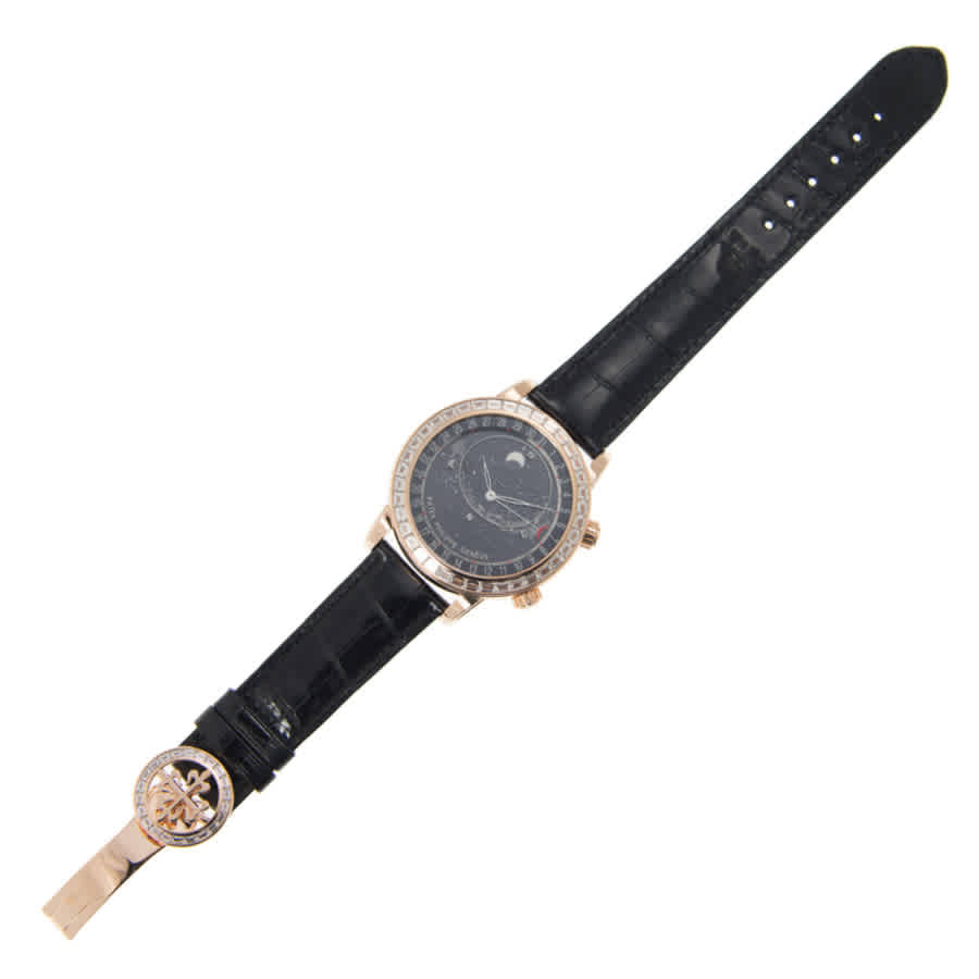 Patek Philippe Grand Complications Diamond Black Dial Mens Watch 6104R-001