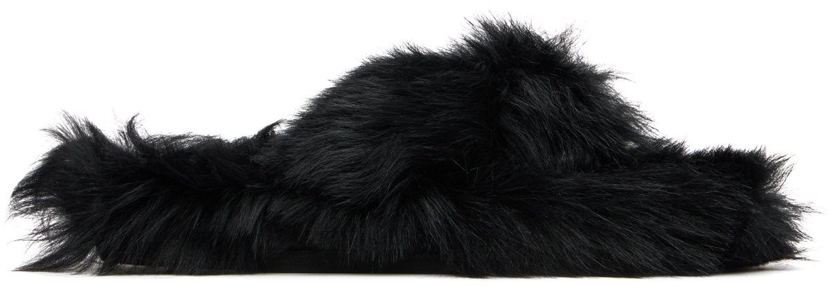 Acne Studios Black Shearling Sandals
