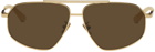 Bottega Veneta Gold Turn Sunglasses