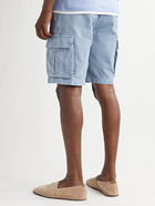 BRUNELLO CUCINELLI - Garment-Dyed Cotton-Twill Drawstring Cargo Shorts - Blue