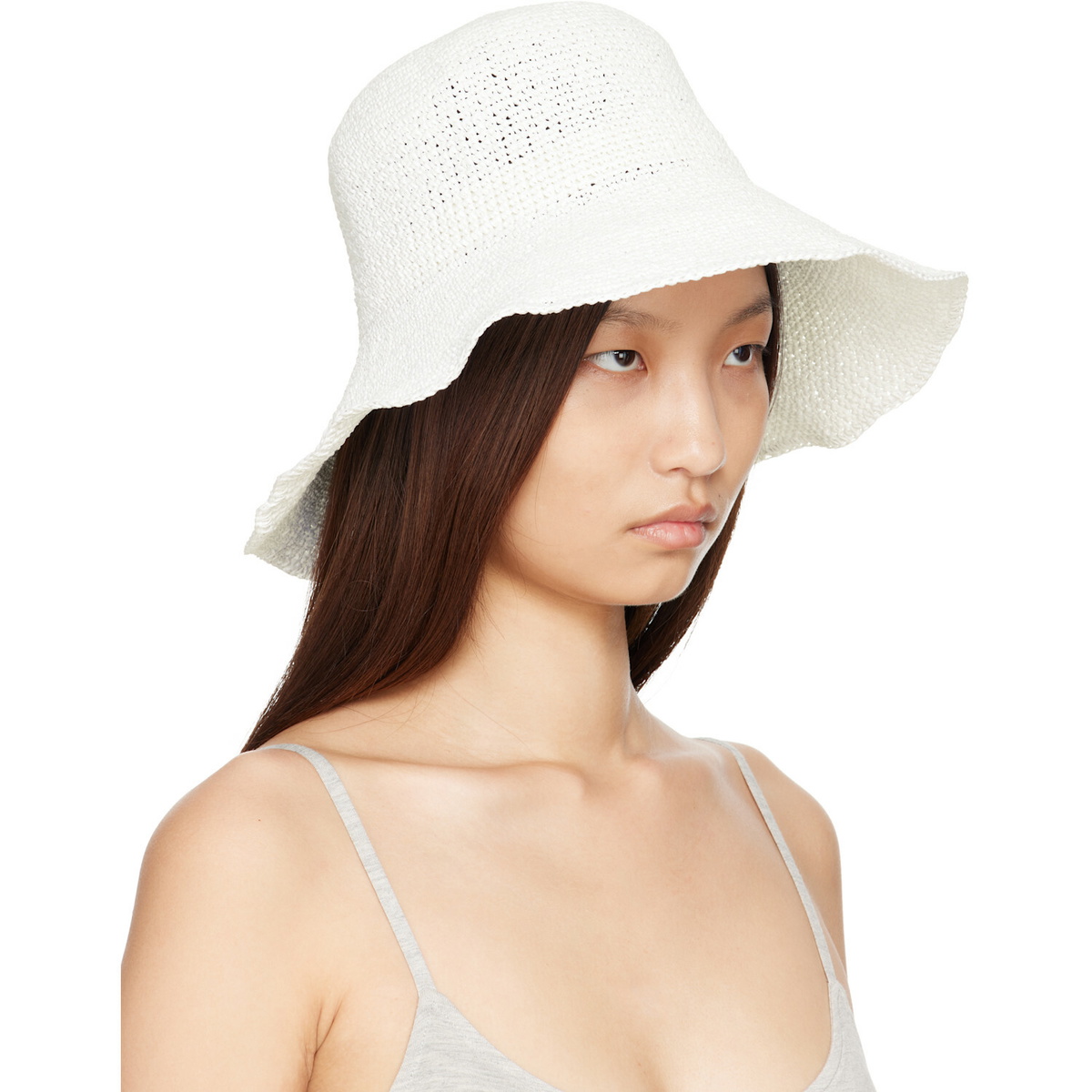TOTEME White Woven Sun Beach Hat