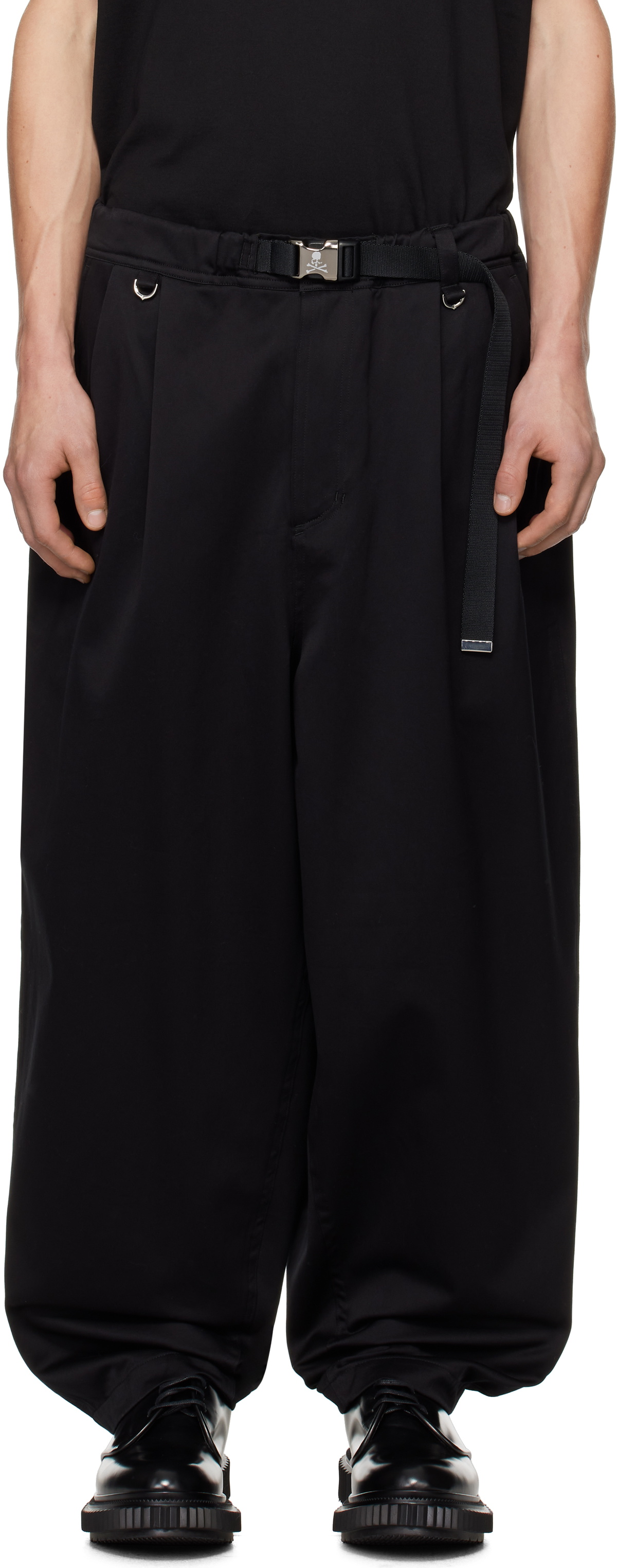 MASTERMIND WORLD Black Belted Wide Fit Easy Trousers