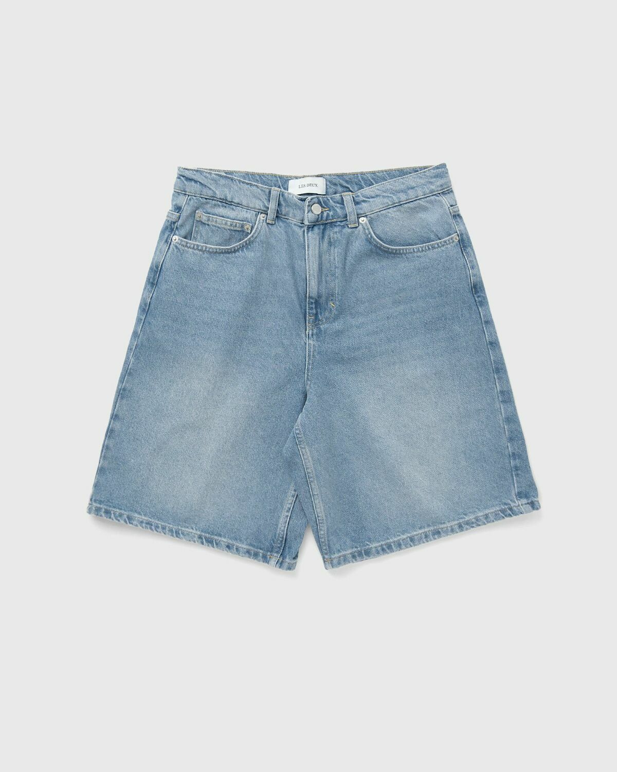 Les Deux Ryder Washed Denim Shorts Blue Mens Casual Short