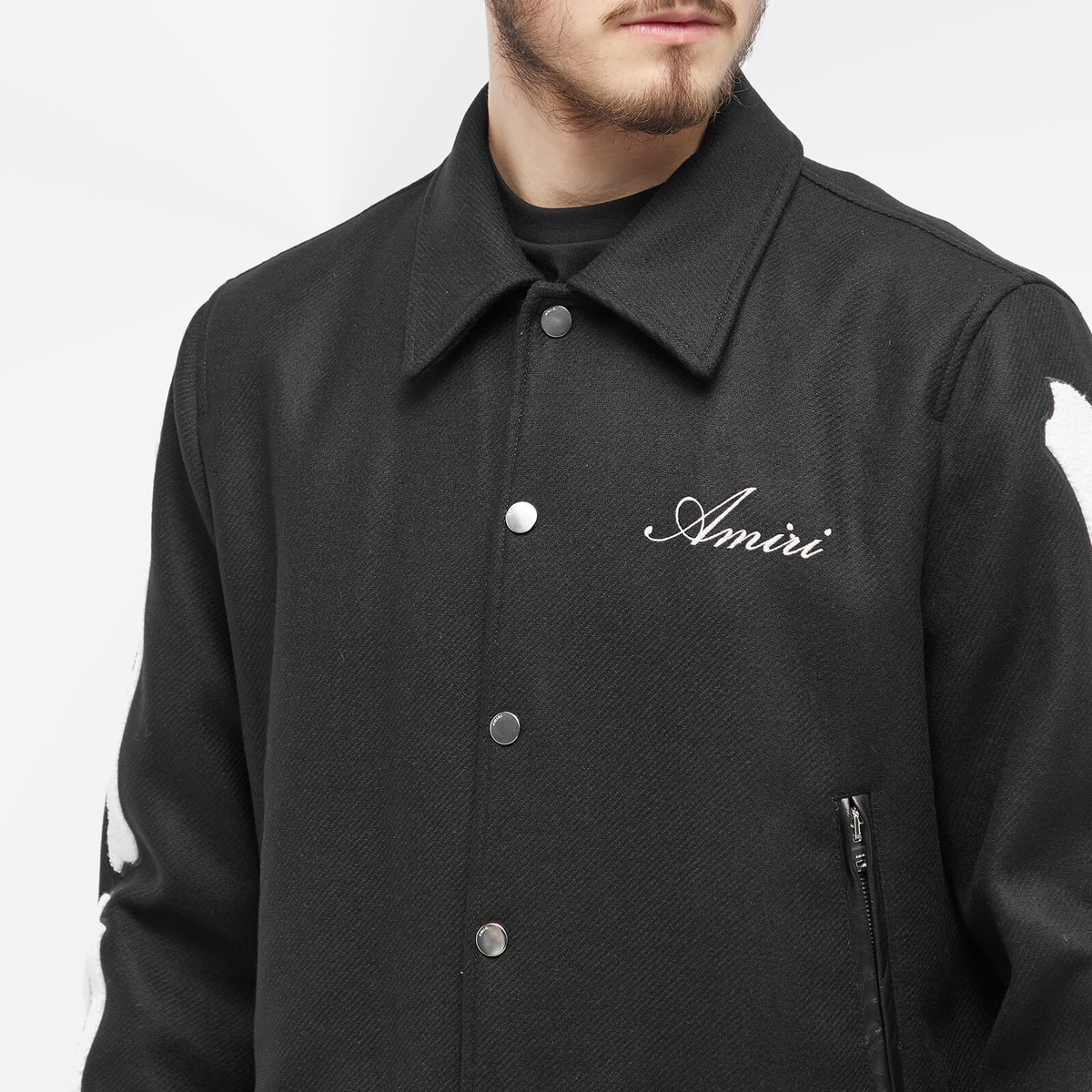 AMIRI Men's Bones Varsity Jacket in Black Amiri