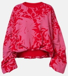 Dries Van Noten Draped floral cotton jersey sweatshirt