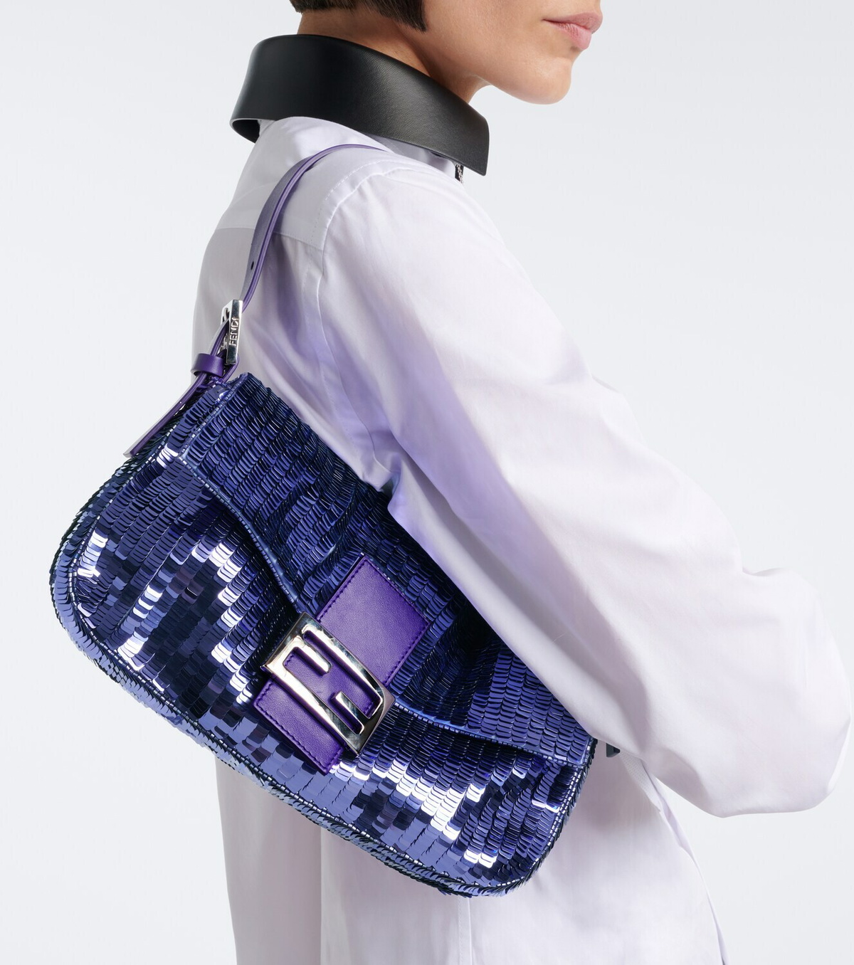 Fendi Baguette® 26424 Small sequined shoulder bag