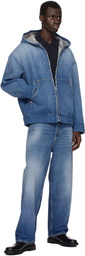 Valentino Blue Oversized Denim Hoodie
