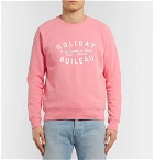 Holiday Boileau - Logo-Print Fleece-Back Cotton-Jersey Sweatshirt - Pink