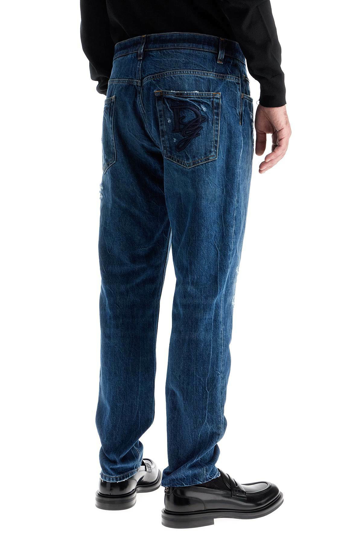【関税＆送料込み】Dolce & Gabbana Loose-Fit Jeans Dolce & Gabbana Pressed Pleat Loose Denim Jeans | Sendegaro US
