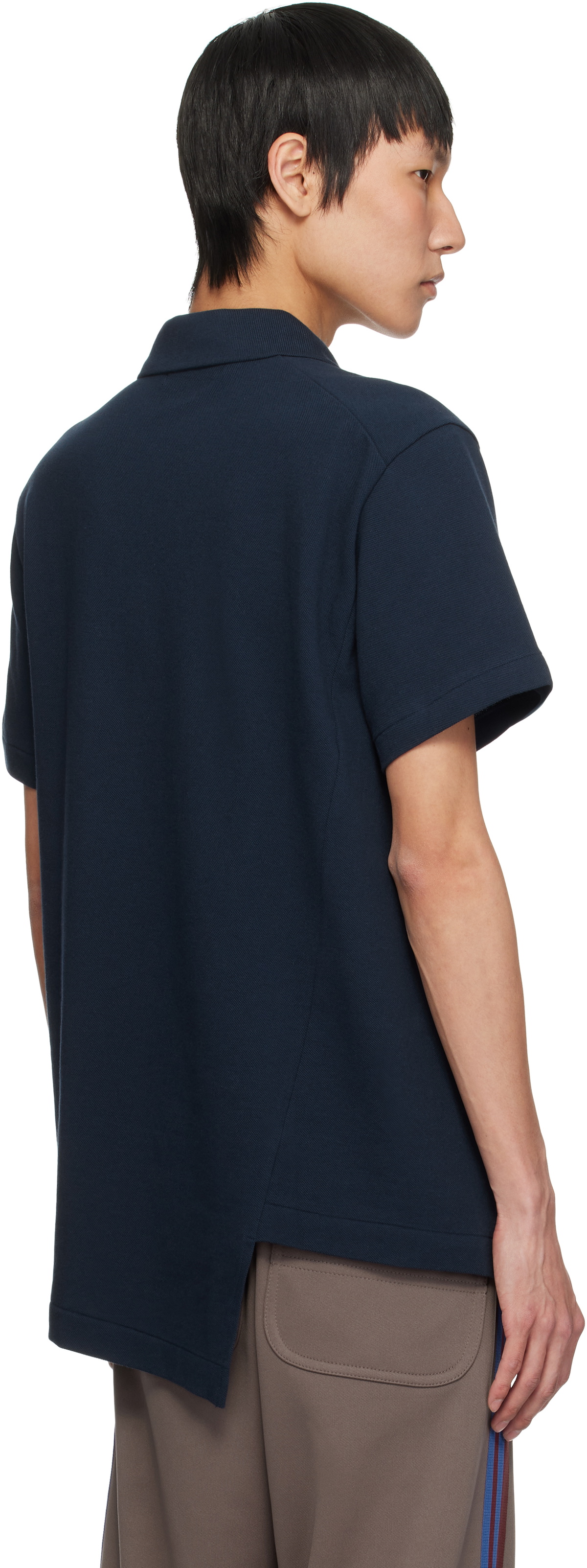 Comme des Garçons Homme Deux Navy Asymmetric Polo