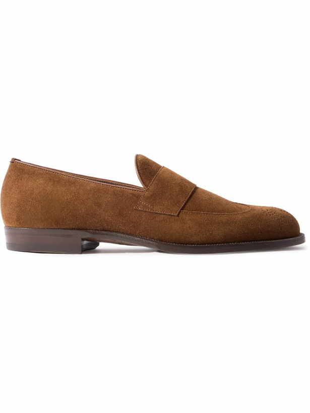 Photo: Dunhill - Mount Suede Wingtip Brogue Loafers - Neutrals
