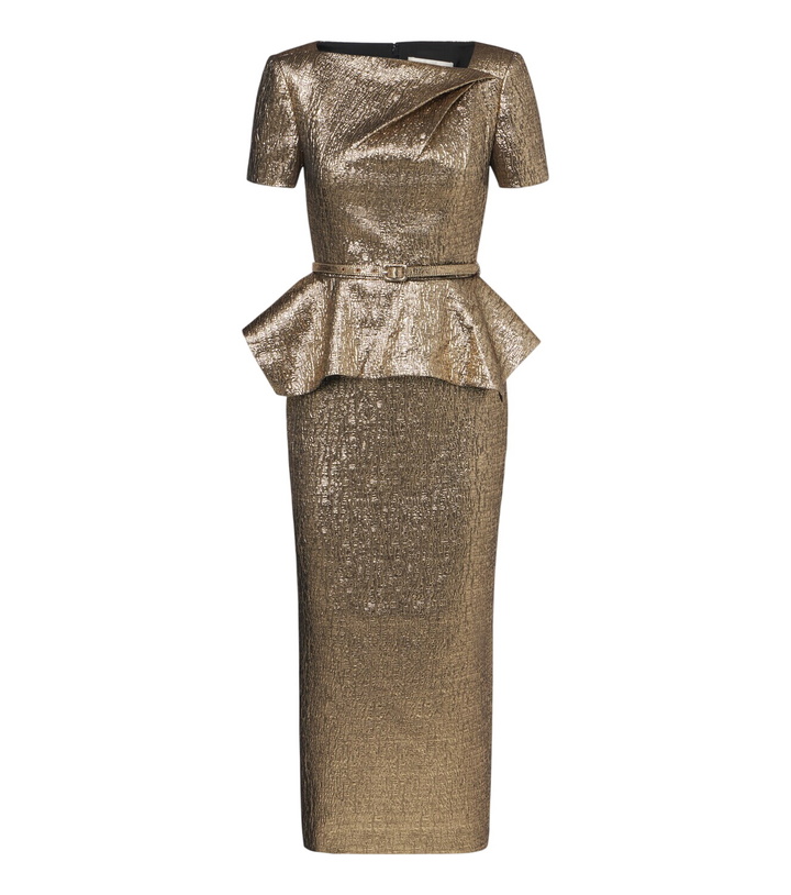 Photo: Roland Mouret Belted peplum cloqué cocktail dress