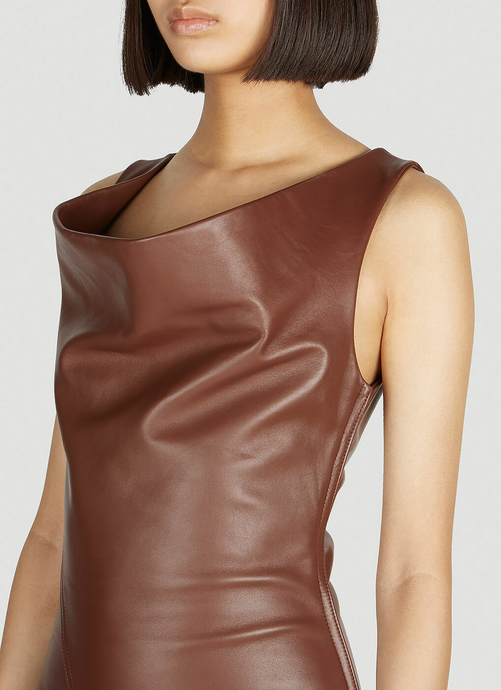 Bottega Veneta - Asymmetric Dress in Brown Bottega Veneta