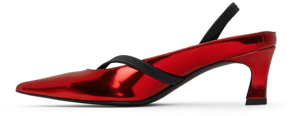 Justine Clenquet Red Sofia Slingback Heels